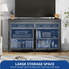 55" Farmhouse Sideboard Buffet Cabinet With Storage, Coffee Bar Cabinet