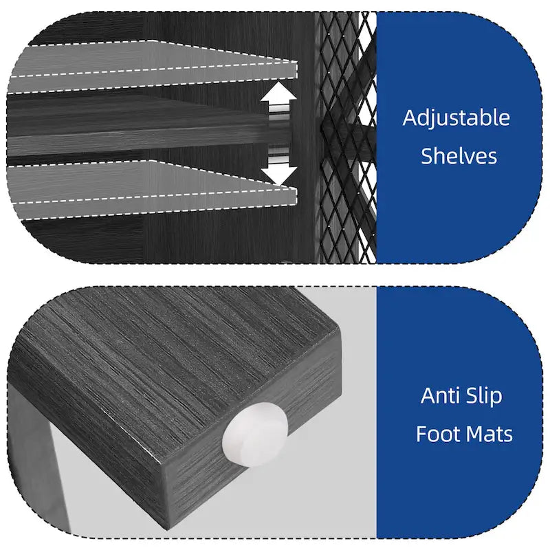 55" Farmhouse Sideboard Buffet Cabinet With Storage, Coffee Bar Cabinet