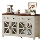 55" Farmhouse Sideboard Buffet Cabinet With Storage, Coffee Bar Cabinet