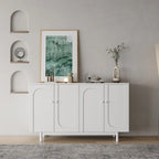 4-Door Intaglio Storage Cabinet with Pine Legs