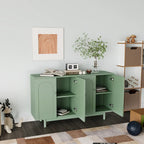 4-Door Intaglio Storage Cabinet with Pine Legs