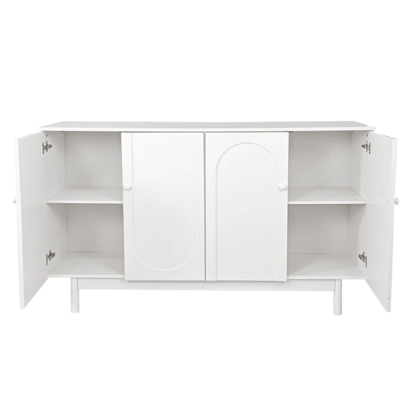 4-Door Intaglio Storage Cabinet with Pine Legs