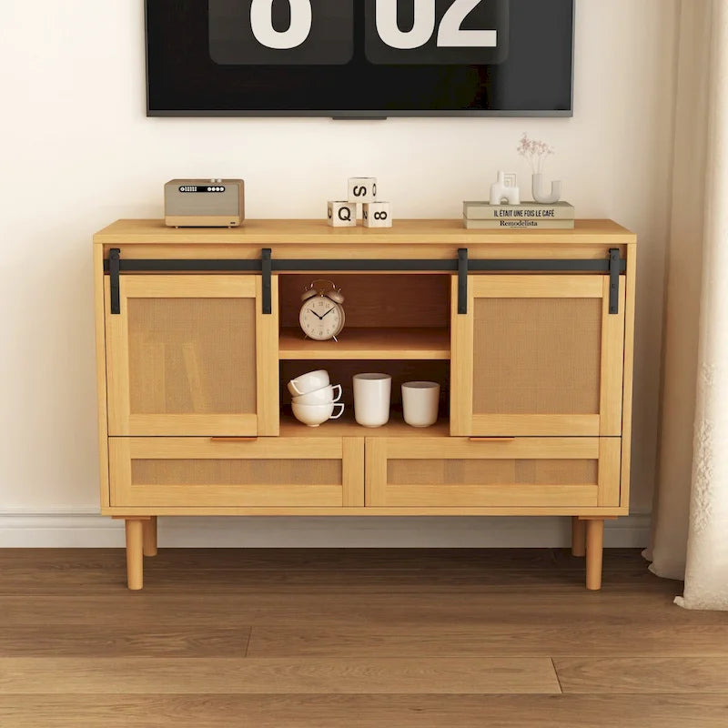 Mobile Contenitore con Anta Scorrevole Stile Barn - N/A
