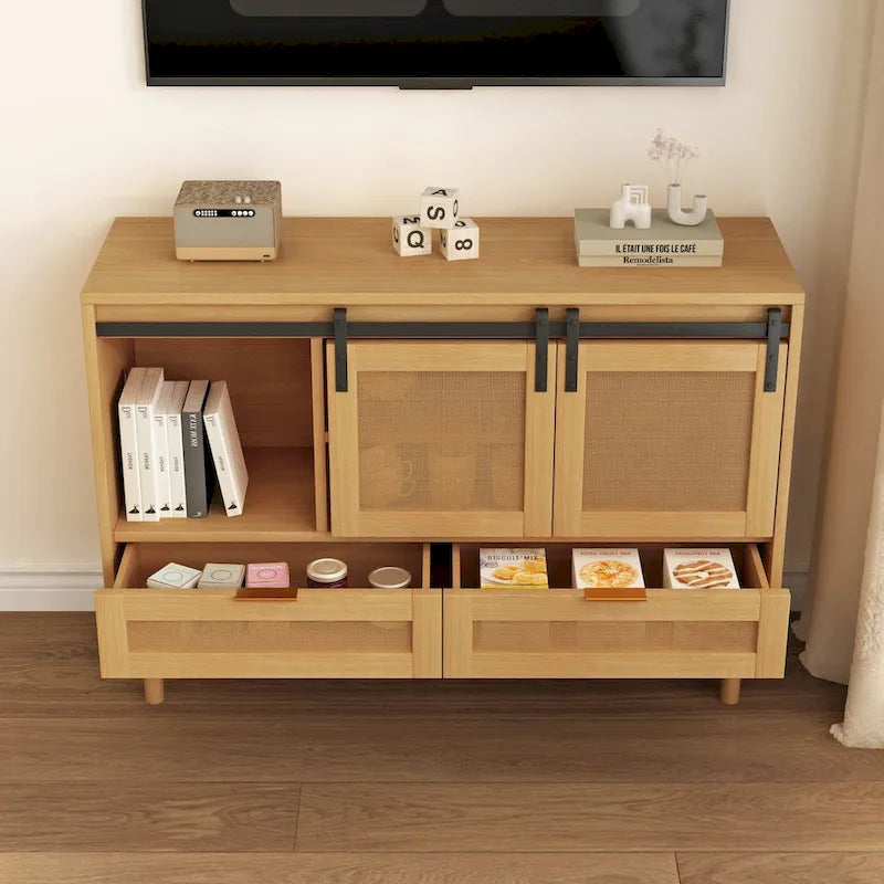 Mobile Contenitore con Anta Scorrevole Stile Barn - N/A