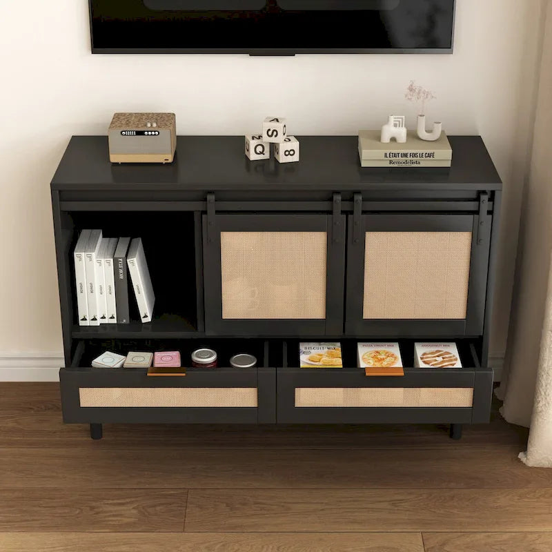 Mobile Contenitore con Anta Scorrevole Stile Barn - N/A