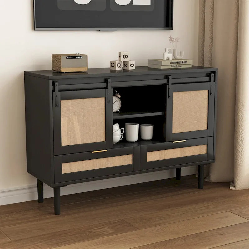 Mobile Contenitore con Anta Scorrevole Stile Barn - N/A