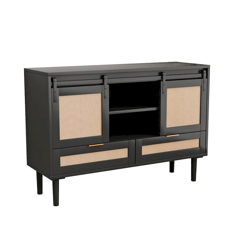 Mobile Contenitore con Anta Scorrevole Stile Barn - N/A
