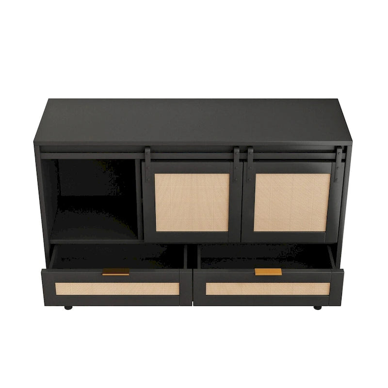 Mobile Contenitore con Anta Scorrevole Stile Barn - N/A