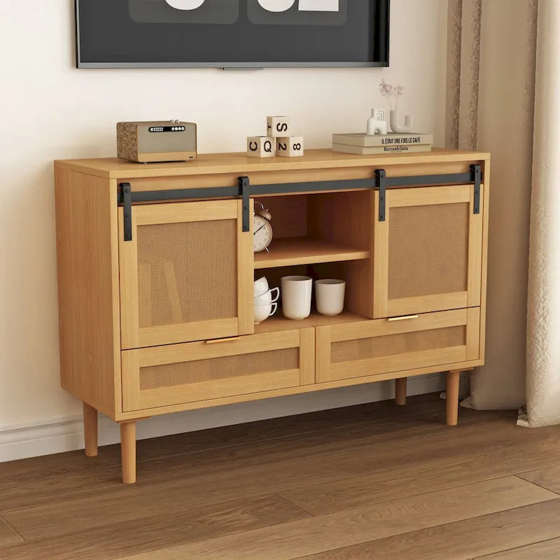 Mobile Contenitore con Anta Scorrevole Stile Barn - N/A