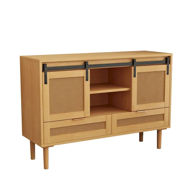 Mobile Contenitore con Anta Scorrevole Stile Barn - N/A