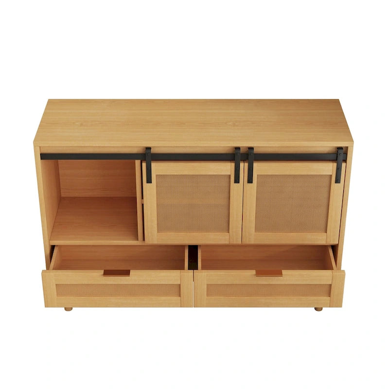 Mobile Contenitore con Anta Scorrevole Stile Barn - N/A