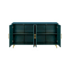 Wood TV Stand with Storage Cabinet and Adjustable Shelves