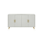 Wood TV Stand with Storage Cabinet and Adjustable Shelves