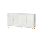 Wood TV Stand with Storage Cabinet and Adjustable Shelves