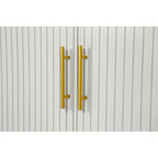 Wood TV Stand with Storage Cabinet and Adjustable Shelves