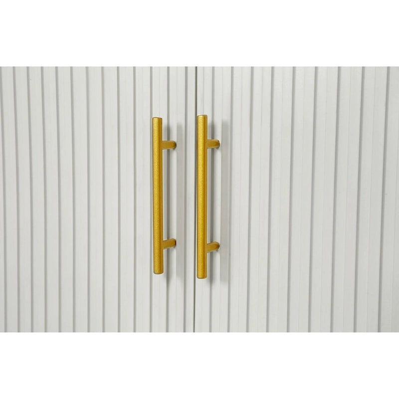 Wood TV Stand with Storage Cabinet and Adjustable Shelves