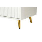 Wood TV Stand with Storage Cabinet and Adjustable Shelves