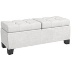 Panca pouf contenitore rivestita con cerniere di sicurezza