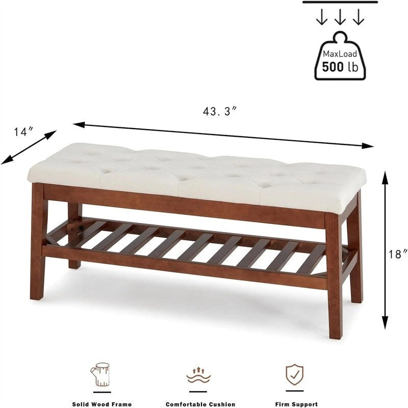 Panca scarpiera da ingresso - 43,3P x 14L x 18H