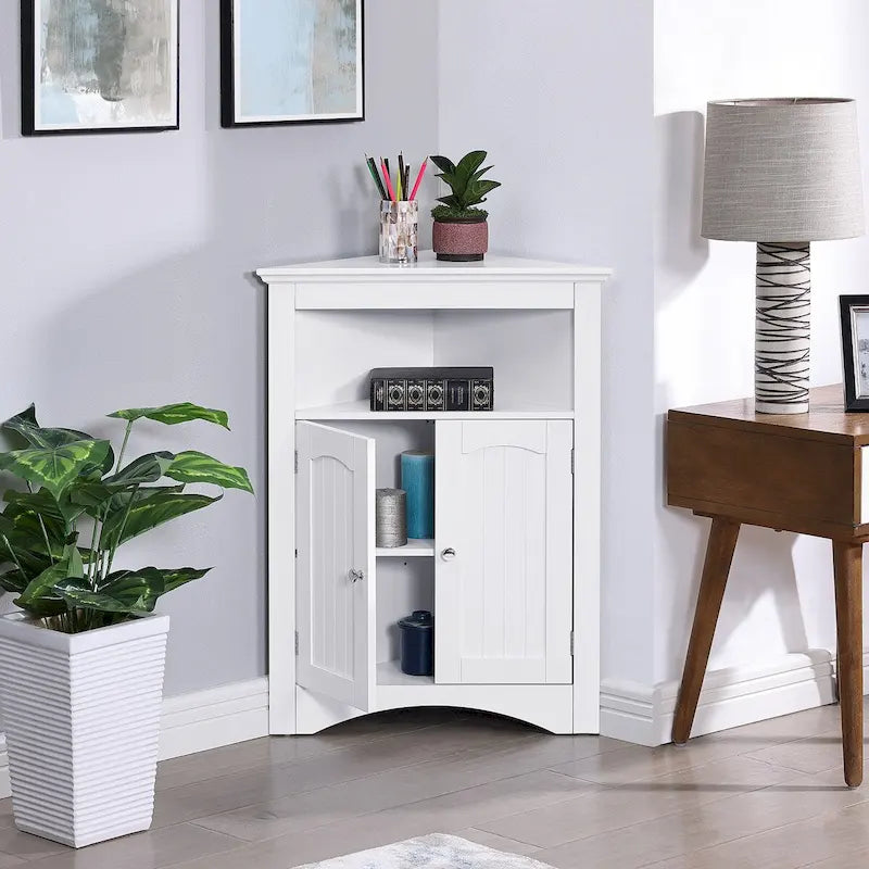 sideboard cabinet, Bathroom Floor Corner Cabinet with Doors and Shelves, Kitchen, Living Room,Free Standing Storage Cabinet