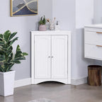 Madia credenza, mobile angolare da bagno con ante e ripiani, cucina, soggiorno, armadietto contenitore autoportante