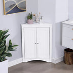 Madia credenza, mobile angolare da bagno con ante e ripiani, cucina, soggiorno, armadietto contenitore autoportante