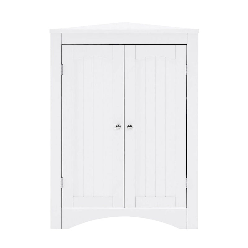 Madia credenza, mobile angolare da bagno con ante e ripiani, cucina, soggiorno, armadietto contenitore autoportante