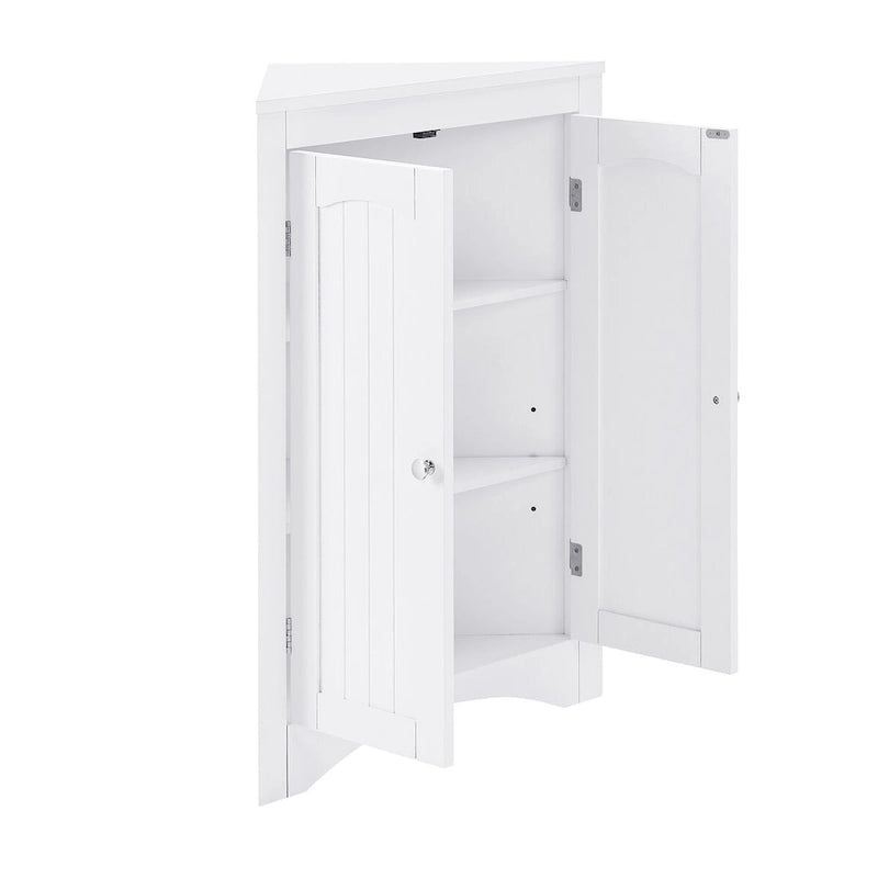 Madia credenza, mobile angolare da bagno con ante e ripiani, cucina, soggiorno, armadietto contenitore autoportante
