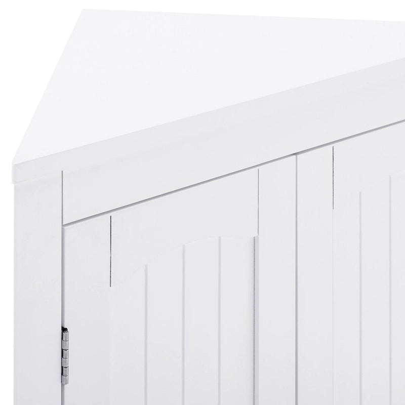 Madia credenza, mobile angolare da bagno con ante e ripiani, cucina, soggiorno, armadietto contenitore autoportante