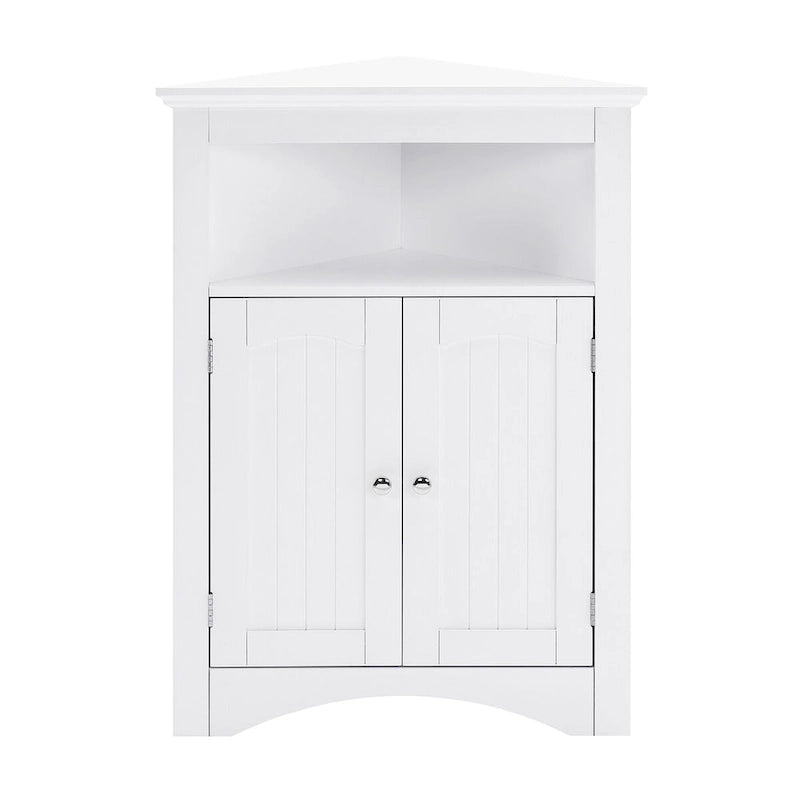 Madia credenza, mobile angolare da bagno con ante e ripiani, cucina, soggiorno, armadietto contenitore autoportante