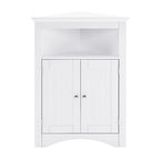 Madia credenza, mobile angolare da bagno con ante e ripiani, cucina, soggiorno, armadietto contenitore autoportante