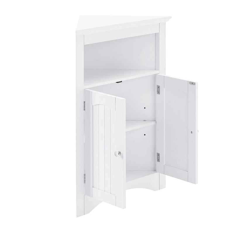 Madia credenza, mobile angolare da bagno con ante e ripiani, cucina, soggiorno, armadietto contenitore autoportante