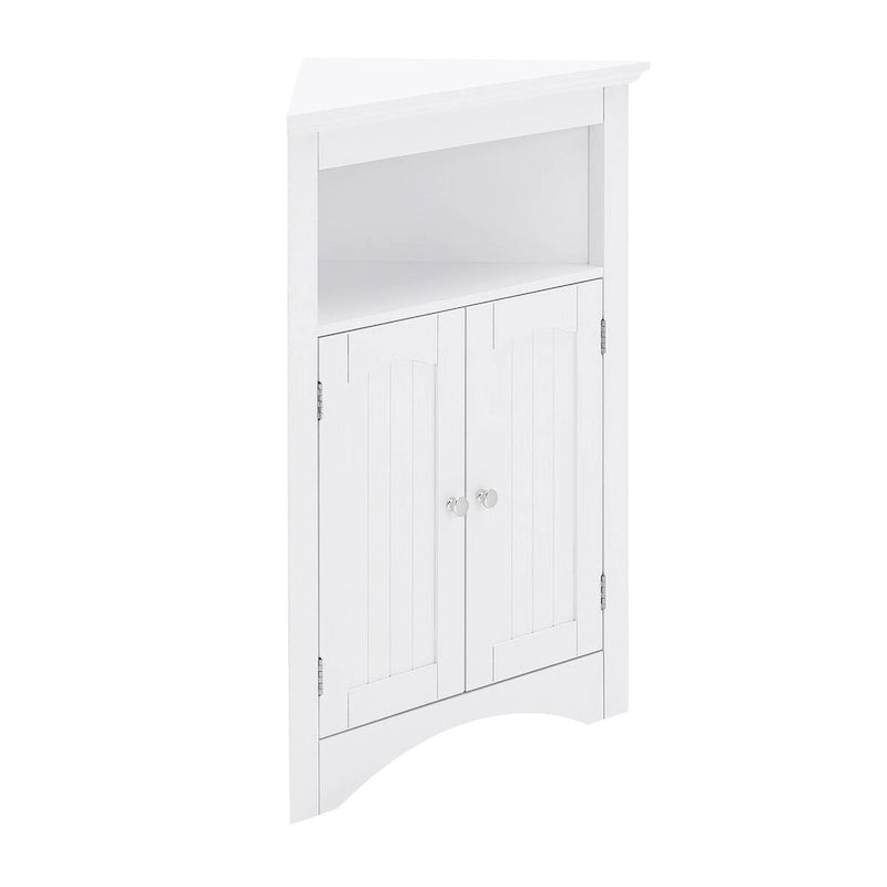 Madia credenza, mobile angolare da bagno con ante e ripiani, cucina, soggiorno, armadietto contenitore autoportante