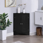 Madia credenza, mobile angolare da bagno con ante e ripiani, cucina, soggiorno, armadietto contenitore autoportante