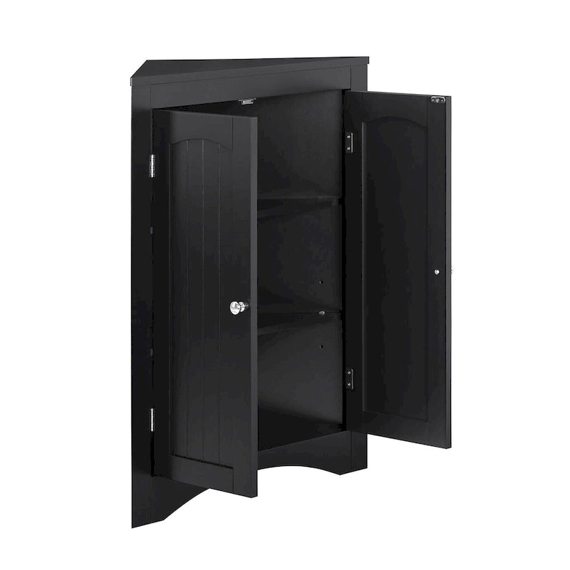Madia credenza, mobile angolare da bagno con ante e ripiani, cucina, soggiorno, armadietto contenitore autoportante