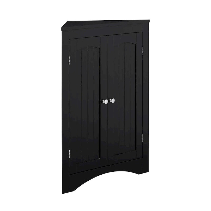 Madia credenza, mobile angolare da bagno con ante e ripiani, cucina, soggiorno, armadietto contenitore autoportante