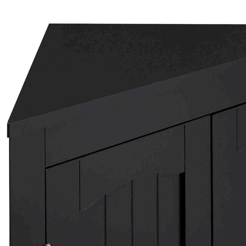 Madia credenza, mobile angolare da bagno con ante e ripiani, cucina, soggiorno, armadietto contenitore autoportante