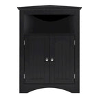 Madia credenza, mobile angolare da bagno con ante e ripiani, cucina, soggiorno, armadietto contenitore autoportante