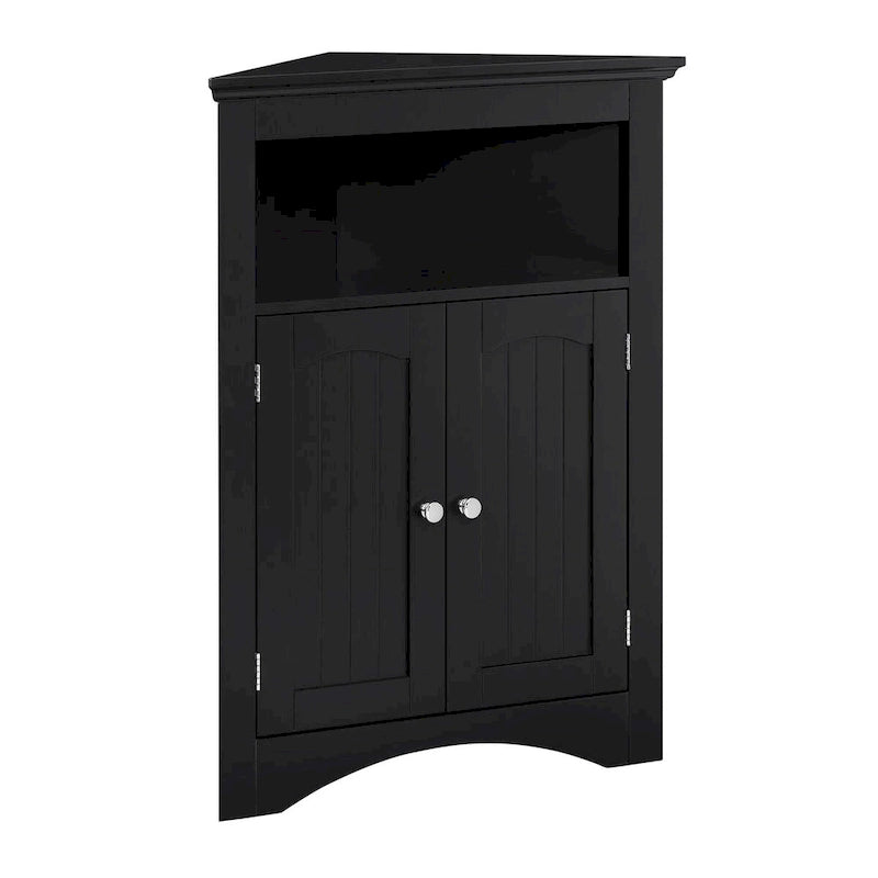 Madia credenza, mobile angolare da bagno con ante e ripiani, cucina, soggiorno, armadietto contenitore autoportante