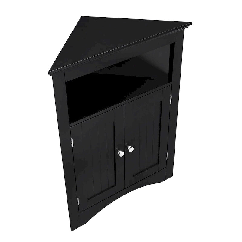 Madia credenza, mobile angolare da bagno con ante e ripiani, cucina, soggiorno, armadietto contenitore autoportante