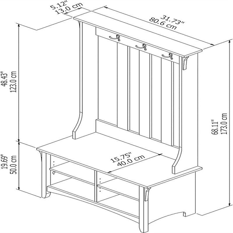 Salinas Mobile da Ingresso con Scarpiera - 15,75P x 31,73L x 68,11A