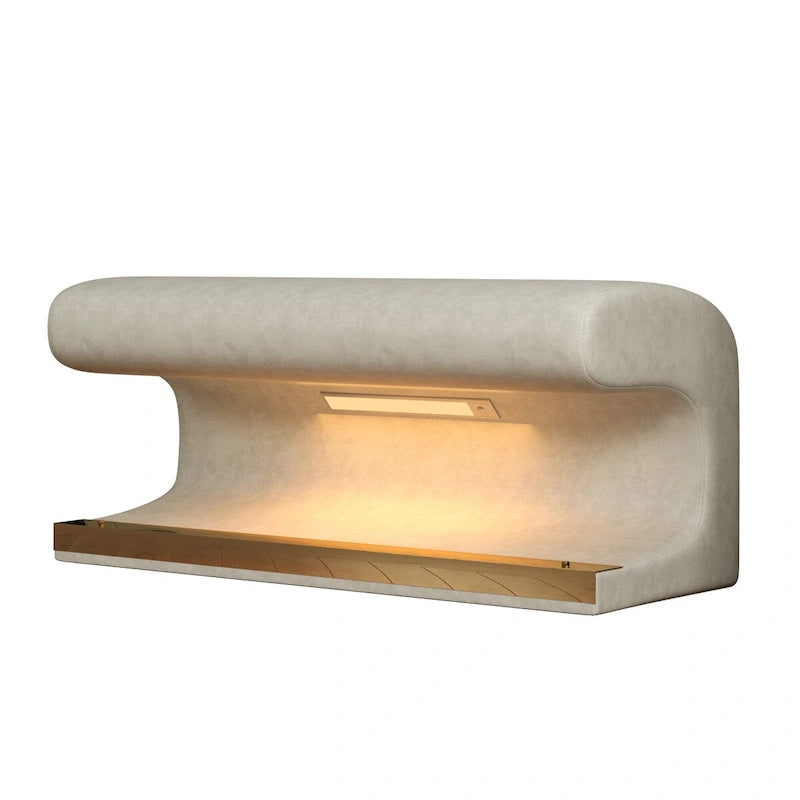 Panca da ingresso, pouf in pelle con luci LED e sensore per soggiorno, camera da letto, fondo letto
