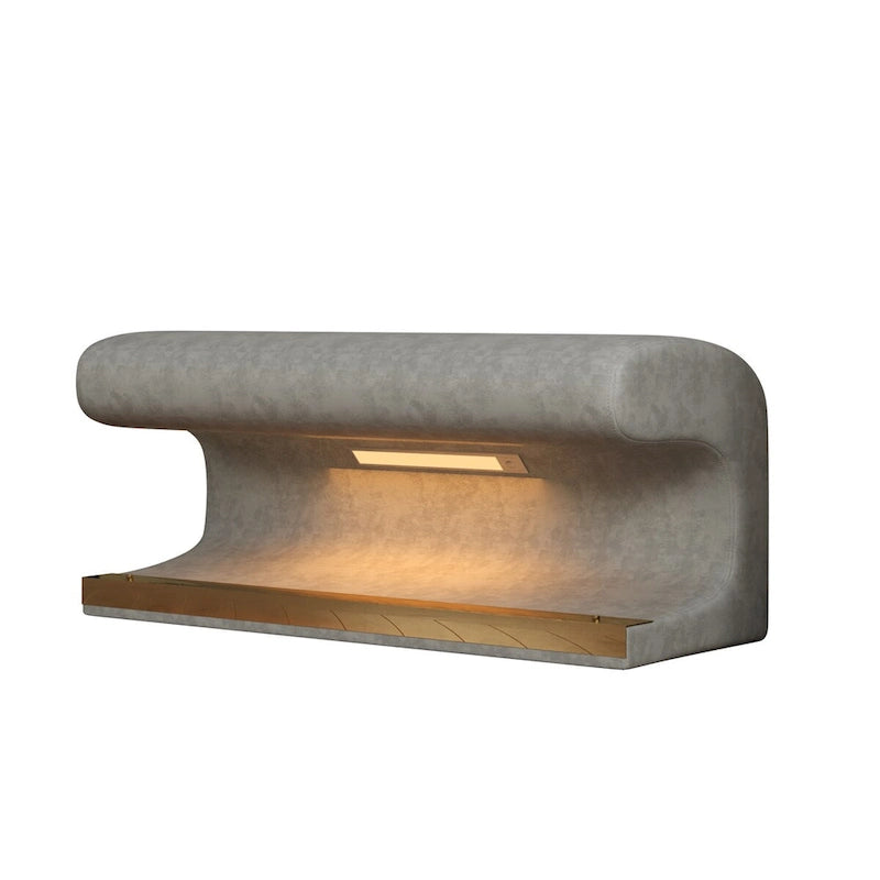 Panca da ingresso, pouf in pelle con luci LED e sensore per soggiorno, camera da letto, fondo letto