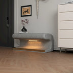 Panca da ingresso, pouf in pelle con luci LED e sensore per soggiorno, camera da letto, fondo letto