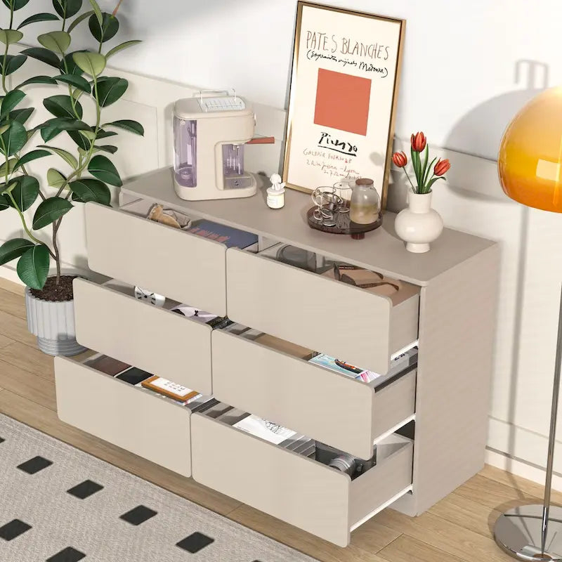 Drawer dresser cabinet,bar cabinet,Buffet server console,table storge cabinets,Flat out the corners of the drawers,six drawers