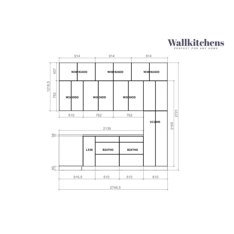 Kitchen Culinary Haven Collection Base Grigia Larghezza 9Ft - 108x24