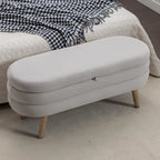 Panca contenitore per camera da letto con gambe in legno