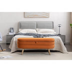 Panca contenitore per camera da letto con gambe in legno