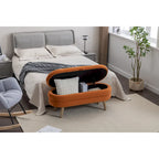 Panca contenitore per camera da letto con gambe in legno