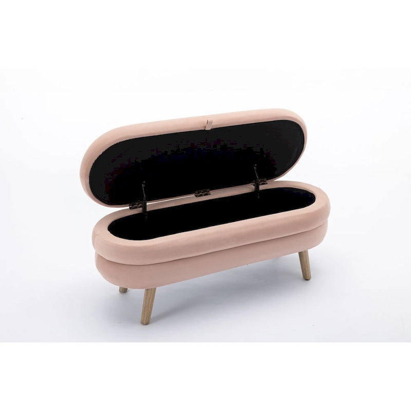 Panca contenitore per camera da letto con gambe in legno